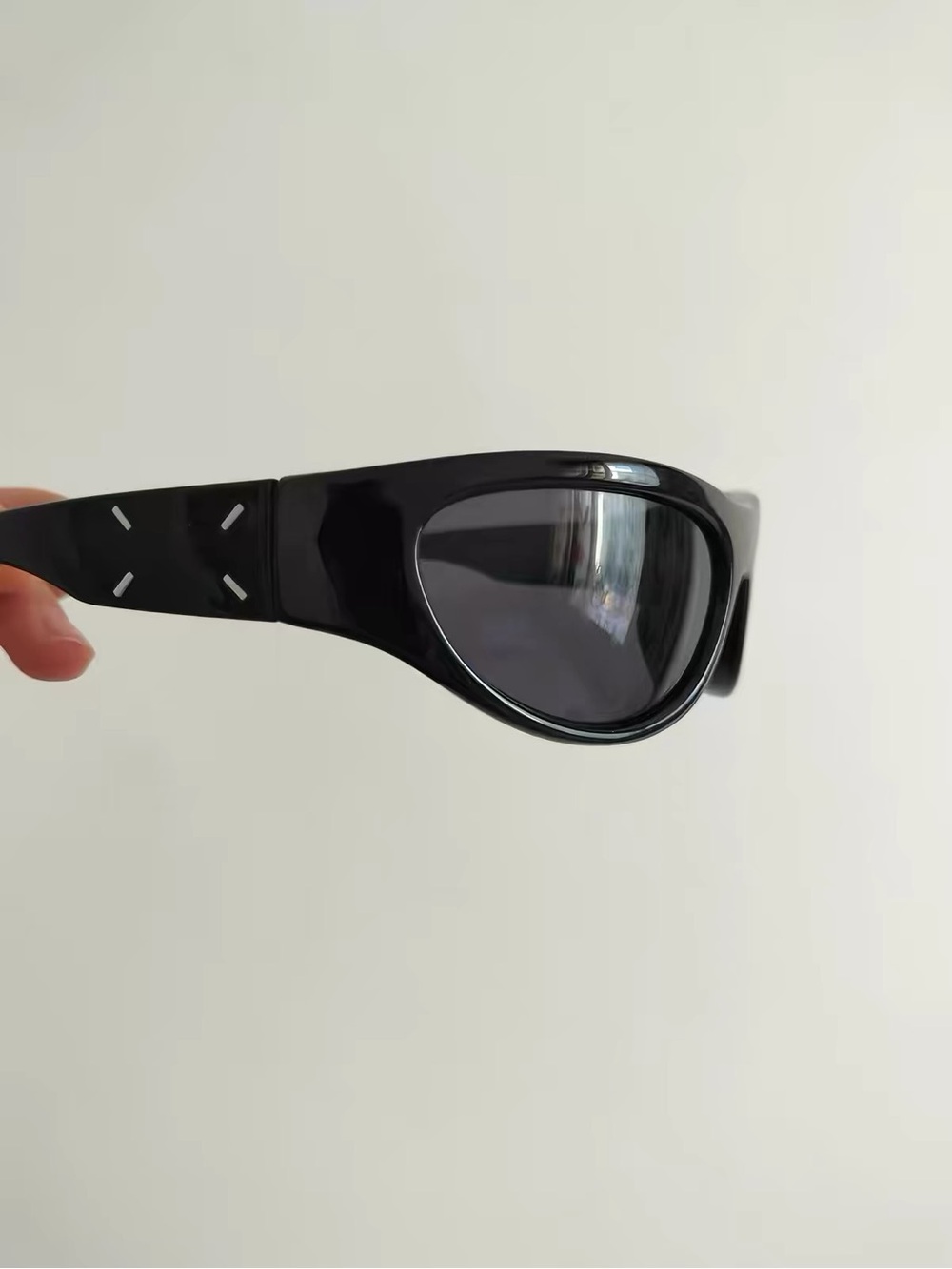 Men's Black Wraparound Sunglasses
